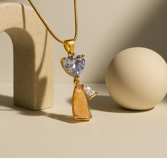 CRYSTAL CHARM HEART PENDANT