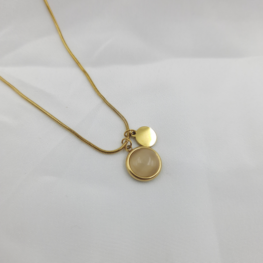 BEIGE STONE CHARM PENDANT