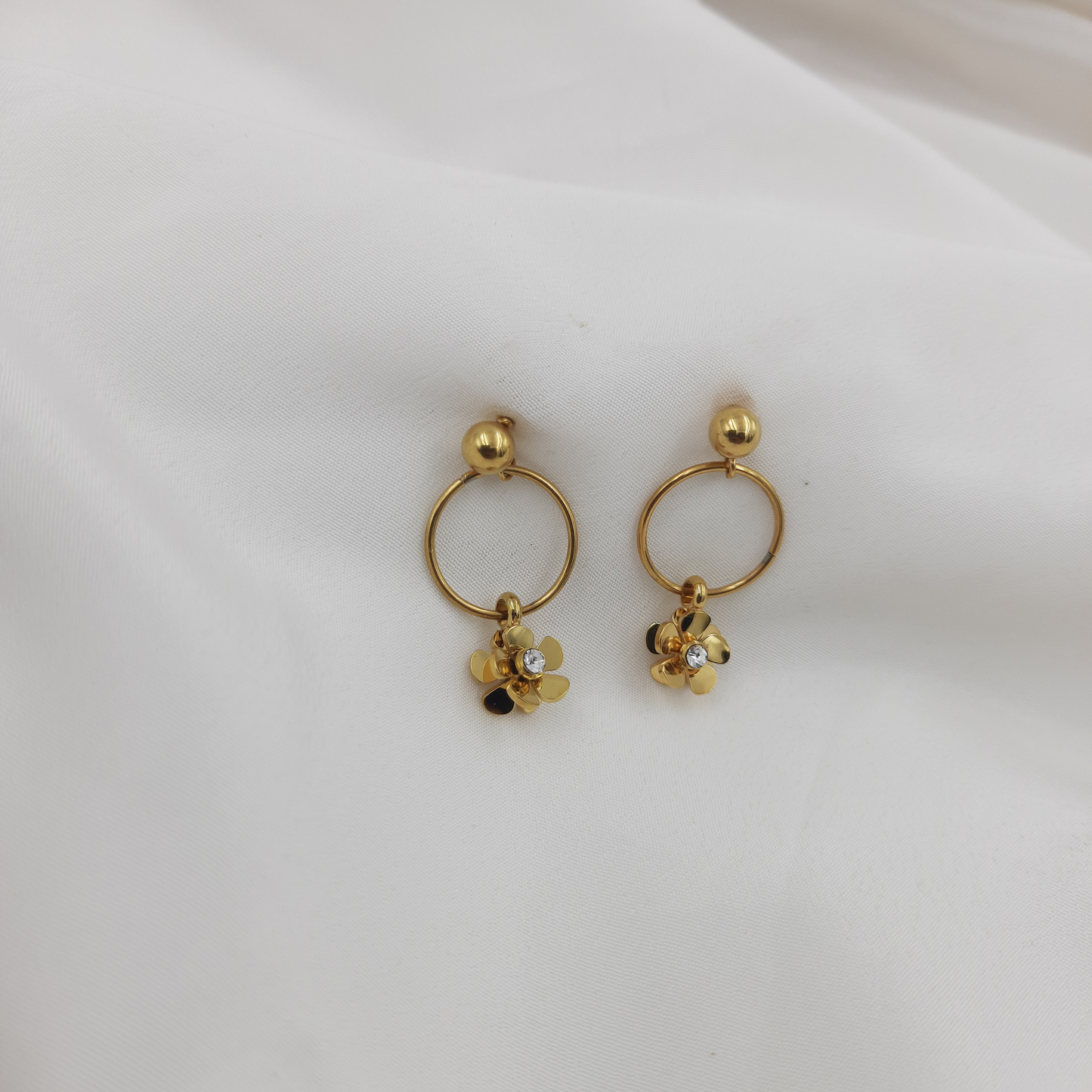 FLORAL HOOP EARRING