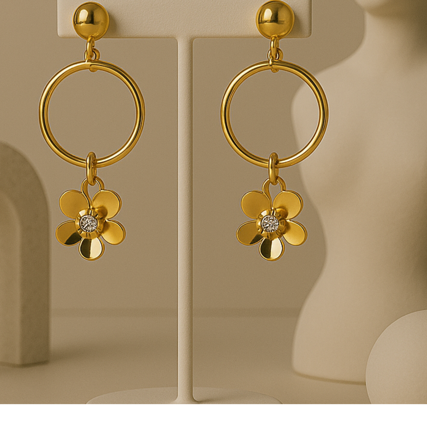 FLORAL HOOP EARRING