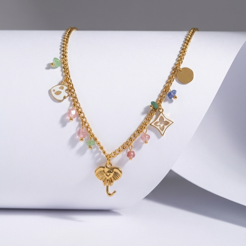 ELEPHANT CHARM KOREAN NECKLACE