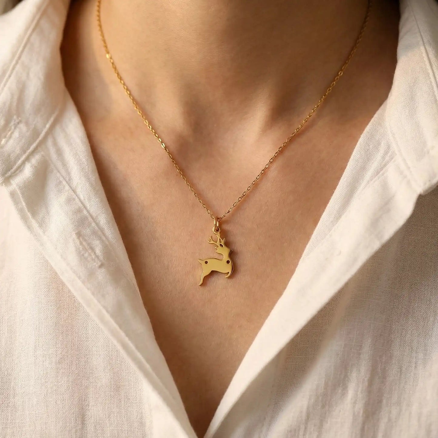 GOLD PLATED DEER PENDANT