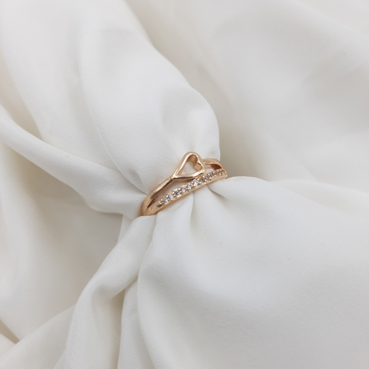 OPEN HEART CZ RING
