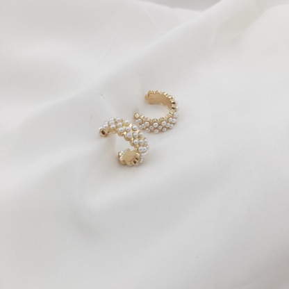 PEARL CLUSTER EAR CUFFS
