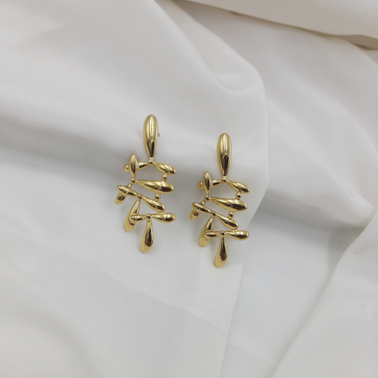 ABSTRACT GOLD DROP EARRING