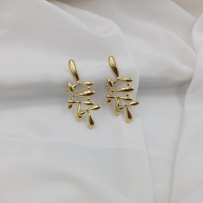 ABSTRACT GOLD DROP EARRING