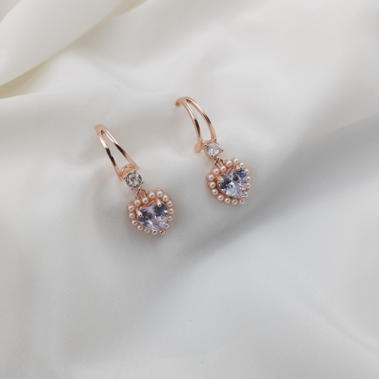 ROMANTIC HEART PEARL EARRING