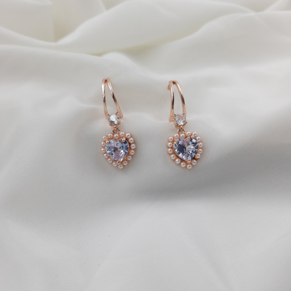 ROMANTIC HEART PEARL EARRING