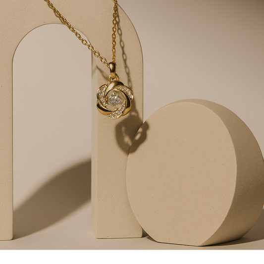 TWISTED FLOWER PENDANT NECKLACE