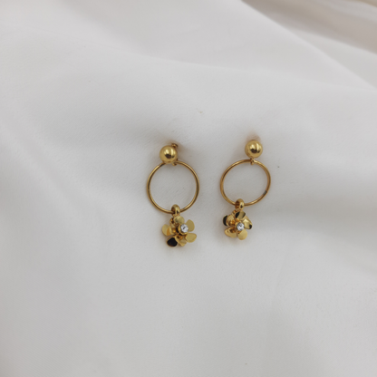 FLORAL HOOP EARRING