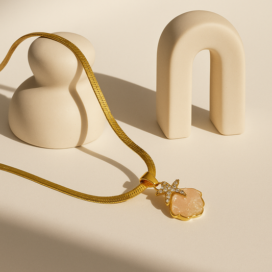 GOLD STARFISH SHELL NECKLACE