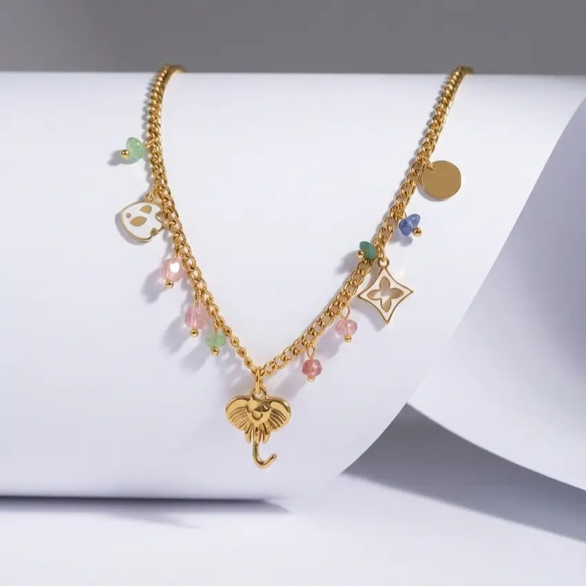 ELEPHANT CHARM KOREAN NECKLACE