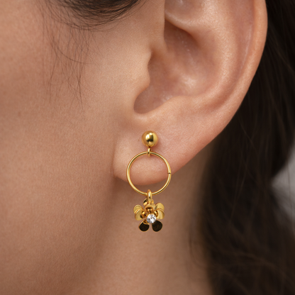 FLORAL HOOP EARRING