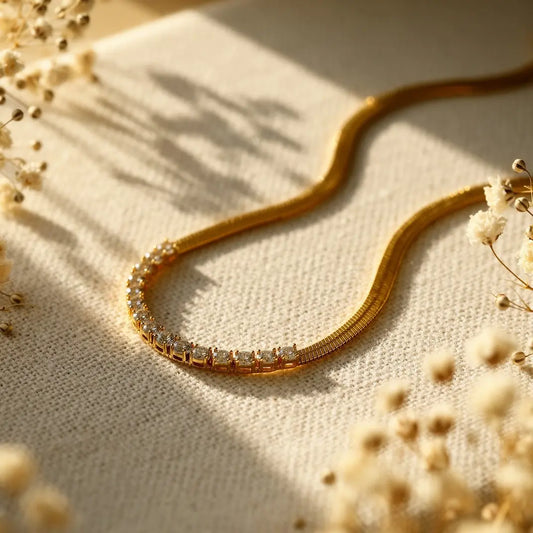 TENNIS BAR HERRINGBONE NECKLACE