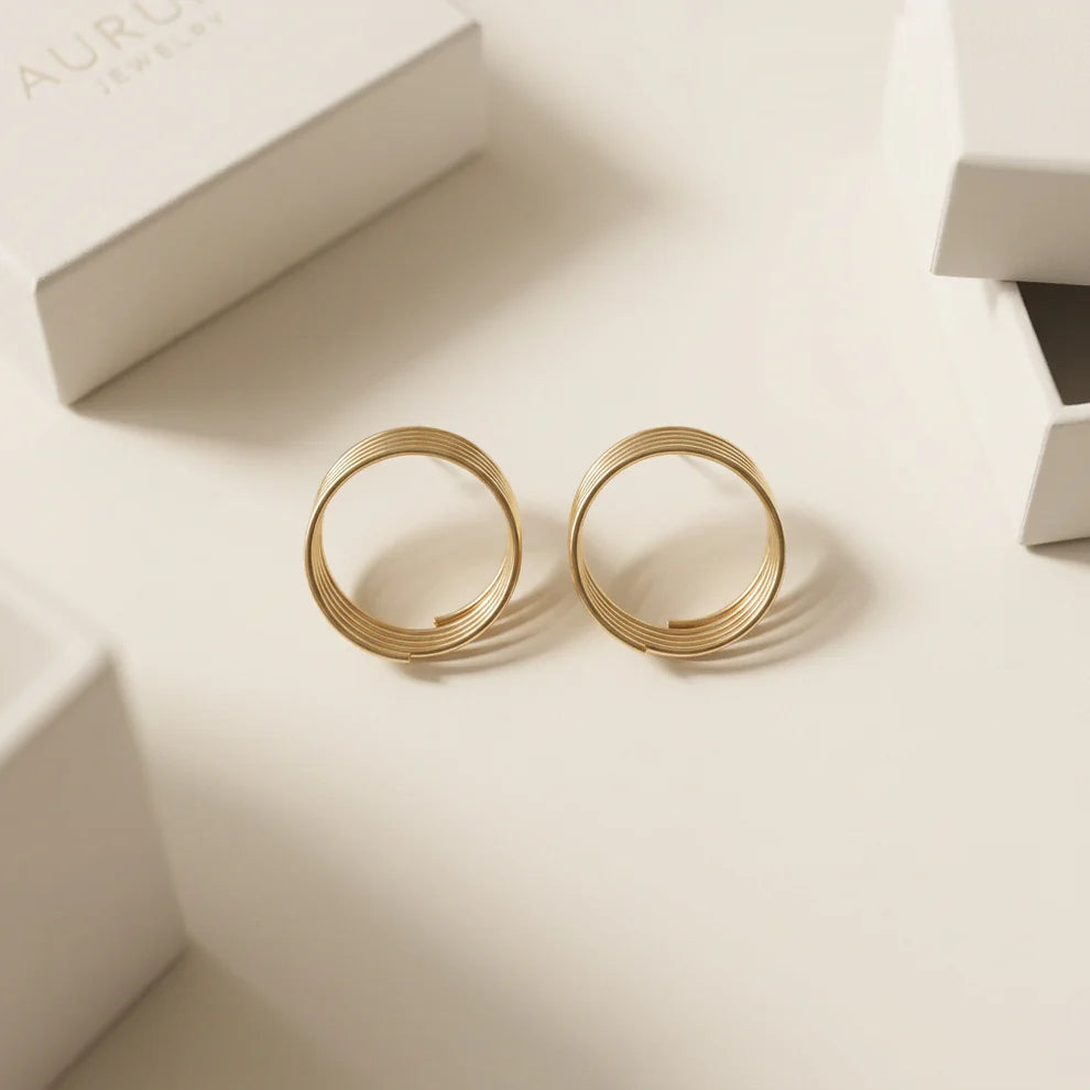 SPIRIAL CIRCLE HOOP EARRING