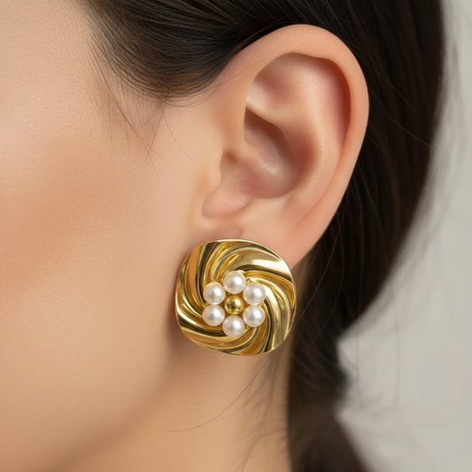 WHITE PEARL JALEBI EARRING
