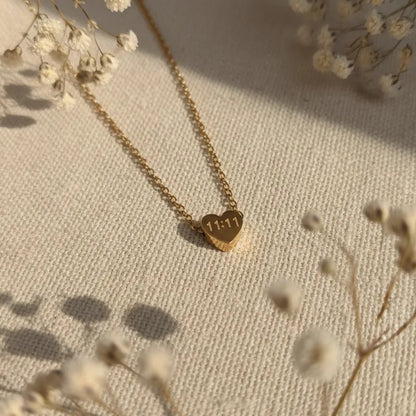 MINIMAL 11:11 HEART PENDANT