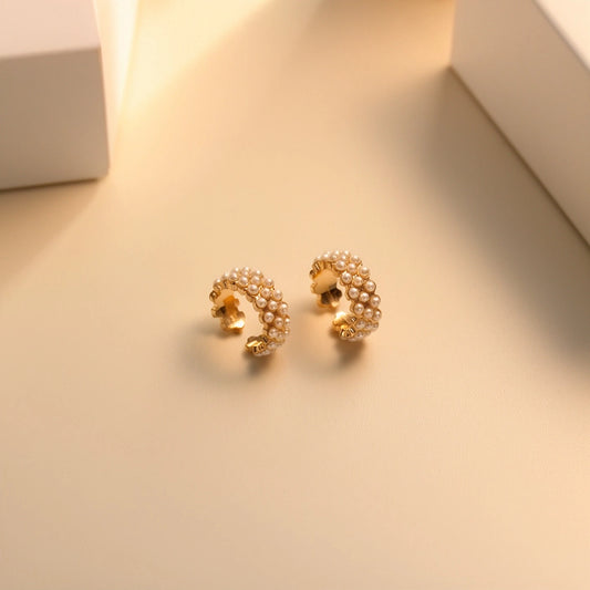 PEARL CLUSTER EAR CUFFS