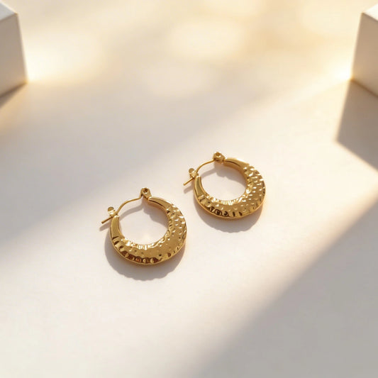 HAMMERED TEXTURED HOOPS