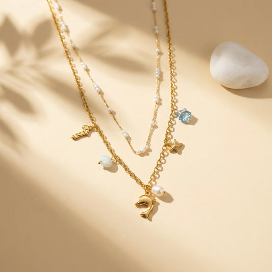 FISH MULTI-CHAIN CHARM NECKLACE