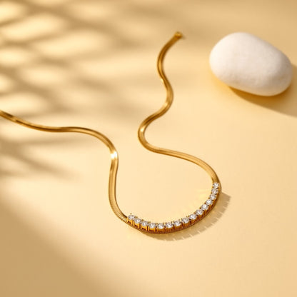 TENNIS BAR HERRINGBONE NECKLACE