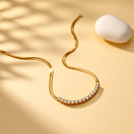 TENNIS BAR HERRINGBONE NECKLACE