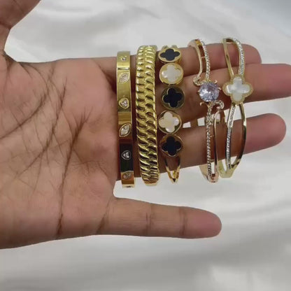 ATKT GOLD PLATED DUAL TONE KADA BRACELET
